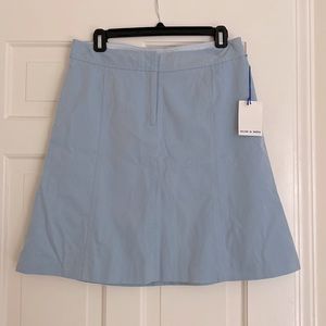 NWT How & Wen Light Blue Chambray A-Line Skirt Size 6
